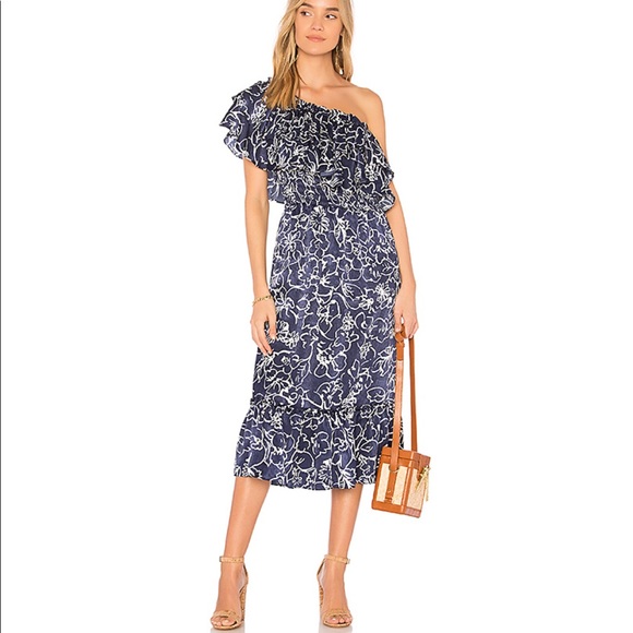 Misa Los Angeles Dresses & Skirts - MISA Farah Multi Midi Dress in Navy & White size M